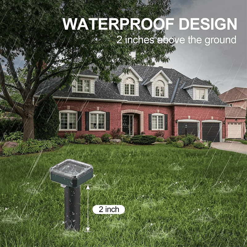 Solar Powered Ultrasonic Pest Repeller | Deters Moles & Rodents | Vedenpitävä, 400Hz, Ulkona puutarha Protection
