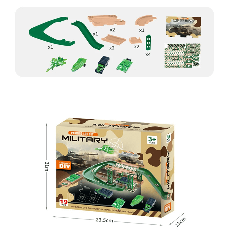 Auton pysäköintitalo lelusetti – vapaa kokoonpano useilla leluautoilla ja eri tyyleillä