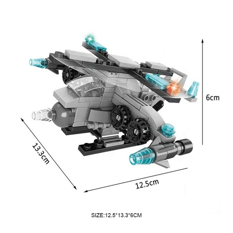 6-in-1 rakennuspalikoiden ajoneuvosarja lapsille | Paloauto, säiliö ja helikopteri - STEM-lelu luovaan leikkiin ja oppimiseen (6-10 vuotta)