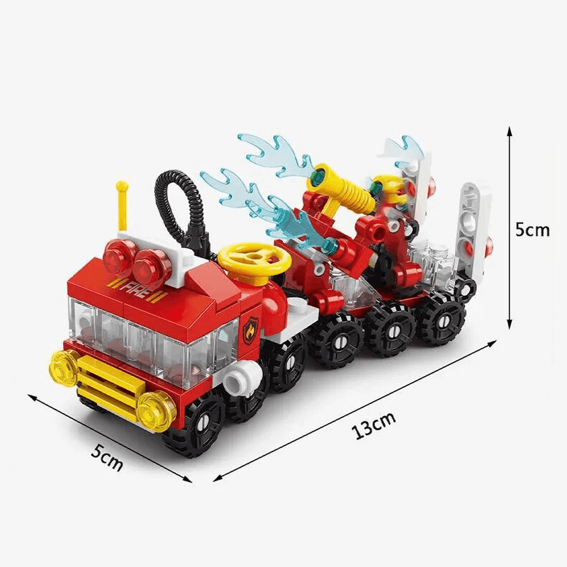 Älykkyyttä kehittävät 6-in-1-rakennuspalikat – paloauto, poliisiauto ja insinööriauto
