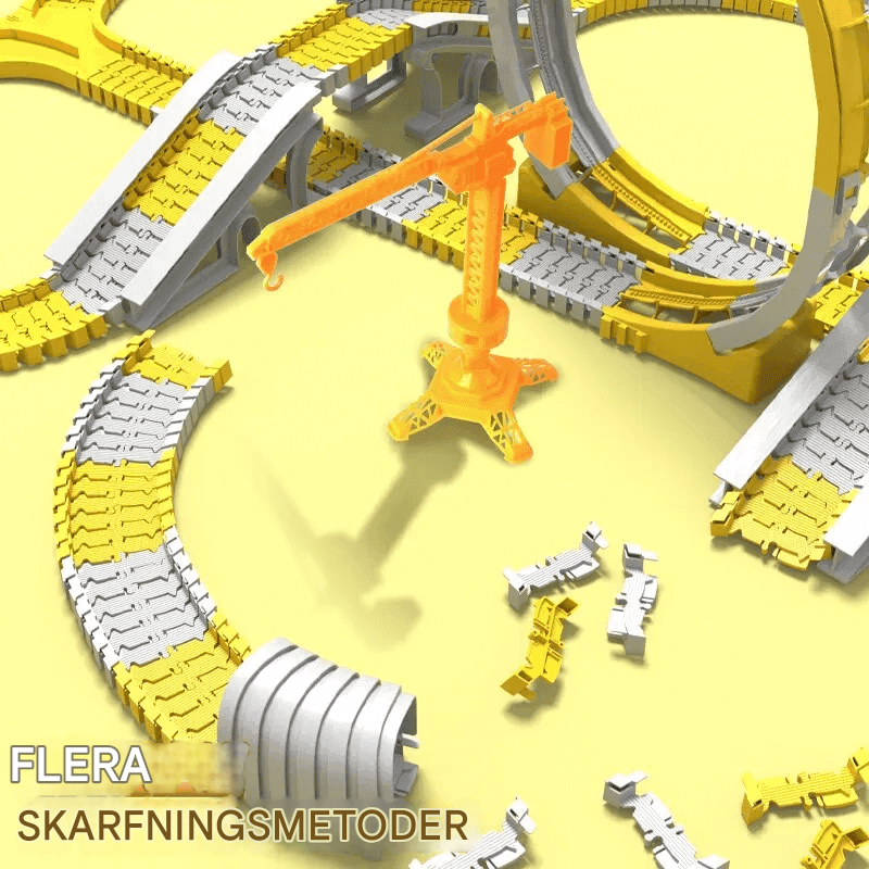 Insinöörien autotie – Rakennettava kilparata mini-insinöörien autoilla lapsille