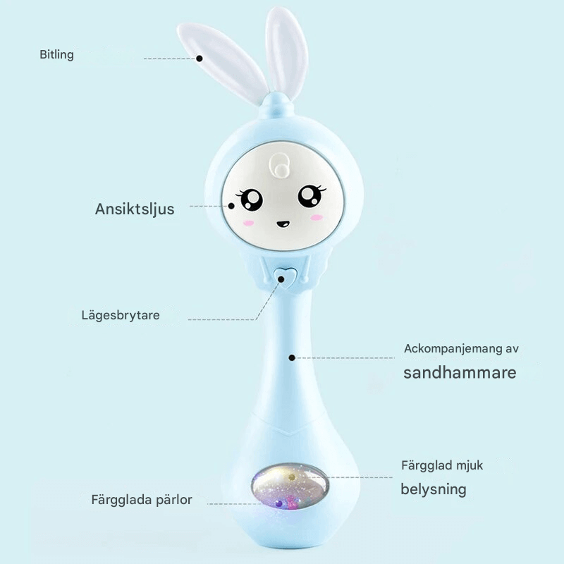 Vauvan helistin vilkkuvalla valolla ja musiikilla – helppo tarttua ja turvallinen