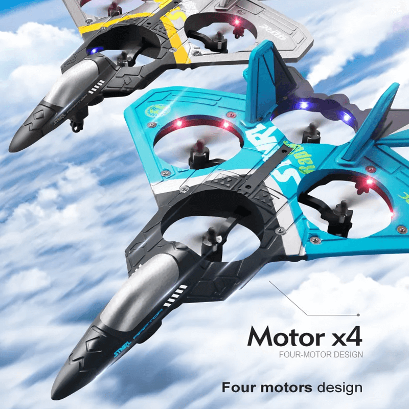 RC Fighter Plane kestävästä EPP-vaahdosta LED-valoilla | Kauko-ohjattava lentokone 2.4GHz aloittelijoille ja lapsille - Mallilento 360° silmukalla ja pitkällä lentoajalla