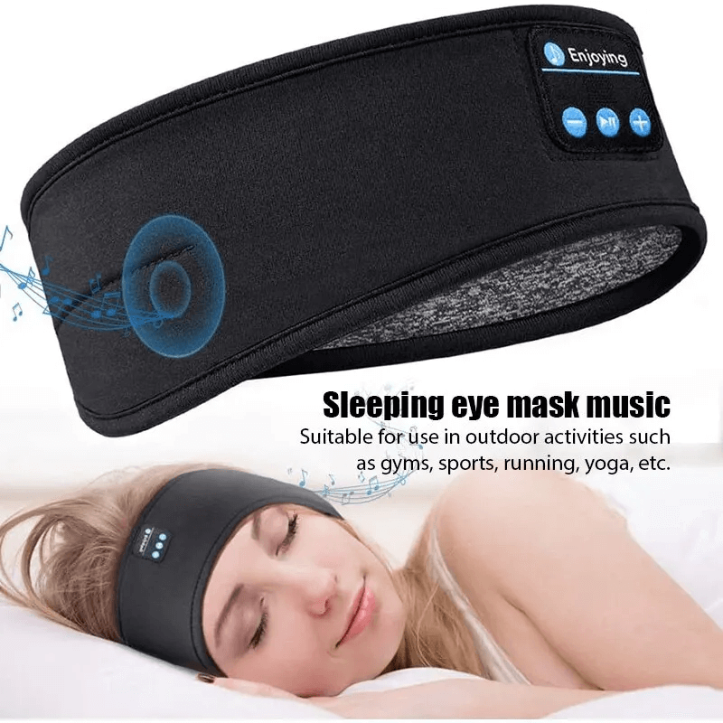 Langaton Bluetooth Sleep Headband & Eye Mask - Elastiset, mukavat kuulokkeet, joissa on irrotettavat kaiuttimet nukkumiseen ja liikuntaan.