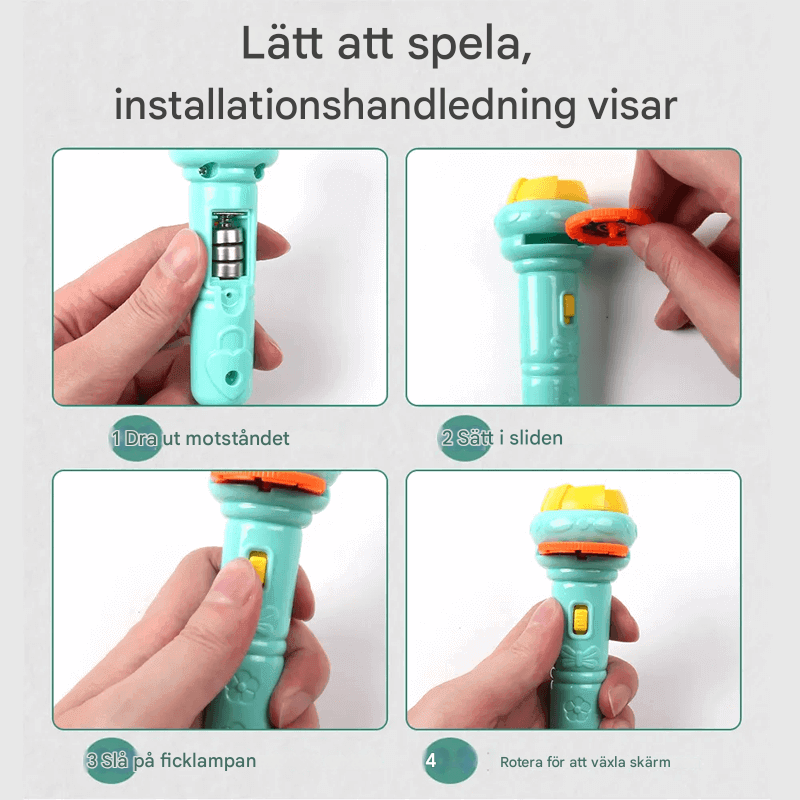 Pedagoginen projektori Taskulamppu – Maaginen lelu nukkumaanmenoaikaan ja mielikuvitukseen