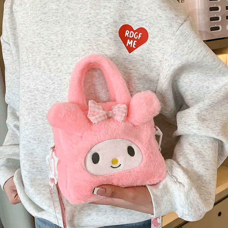 Sanrio Pluche-laukku – Ihastuttava käsilaukku, jossa Cinnamoroll, Melody ja Kuromi