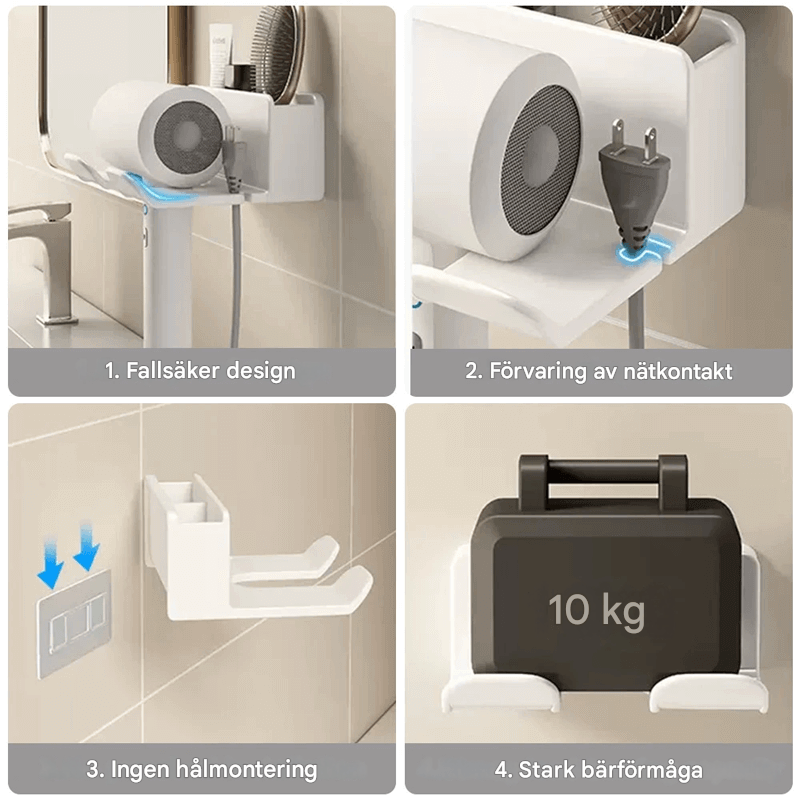 MARIE - Hiustenkuivaaja-teline Seinäasennus | Kotitalous & Kampaamo