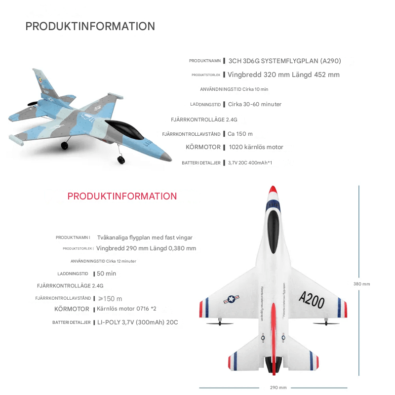 Kauko-ohjattava RC F16 Foam Jet Aircraft - 2.4G, realistinen potkuri, liidintoiminto ja pitkä kantama