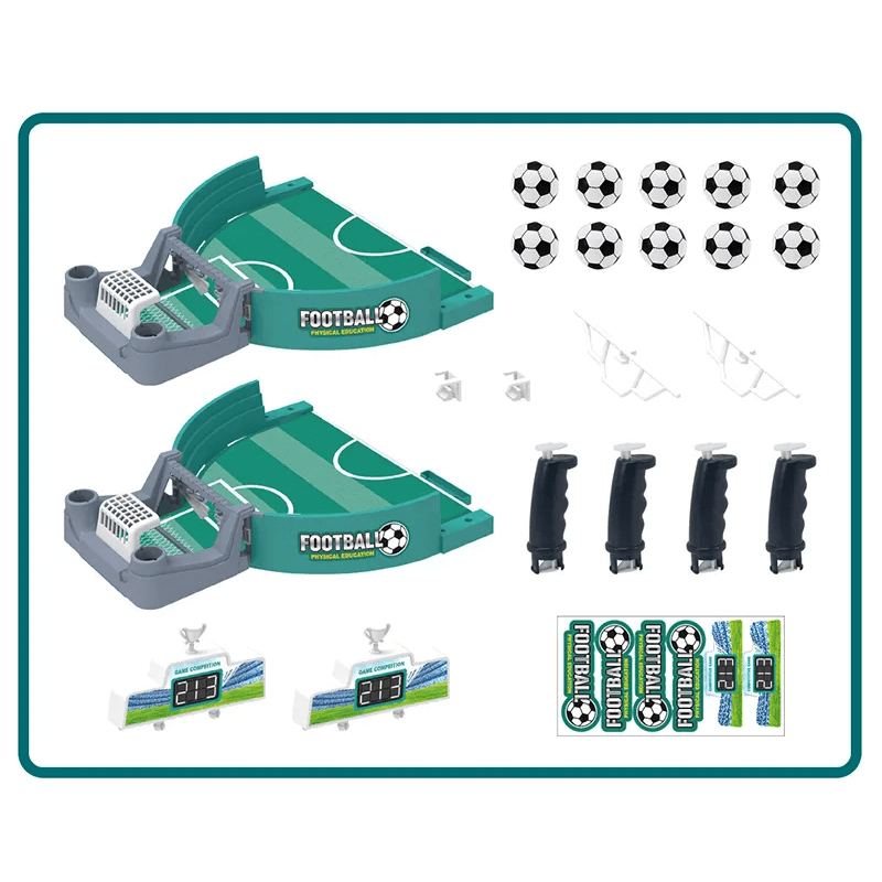 Pöytäjalkapallopeli lapsille ja aikuisille - Minijalkapallopeli puusta ja ABS:stä | Interaktiivinen 2-in-1 lautapeli 2-4 pelaajalle