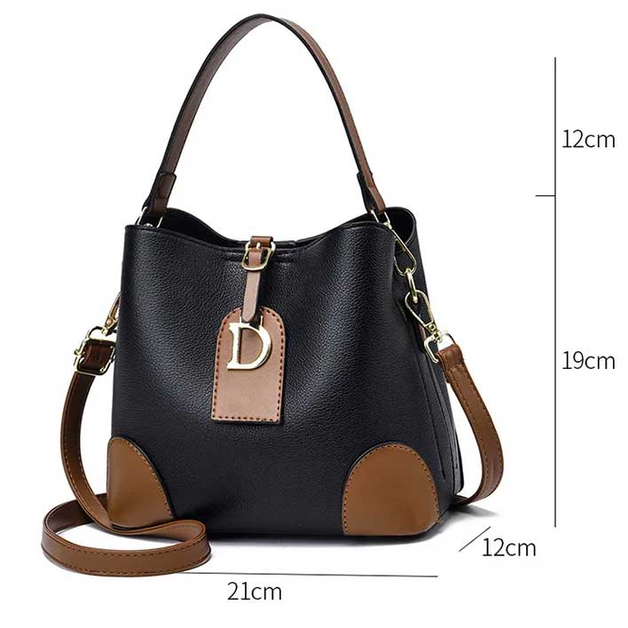 Modeva - Suunnittelija Innoittamana Vintage Nahka Käsilaukku Ämpäri ja Olkahihnalla