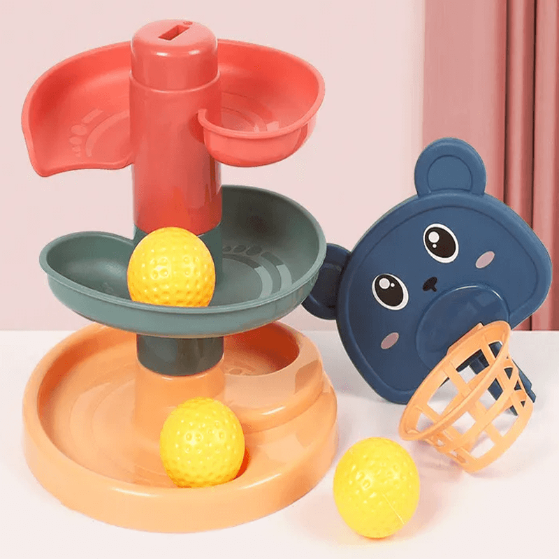 Montessori Ball Slide for Children | Opetuspakkaus, jossa on värilliset renkaat - Sensory Play & Early Development 3m+