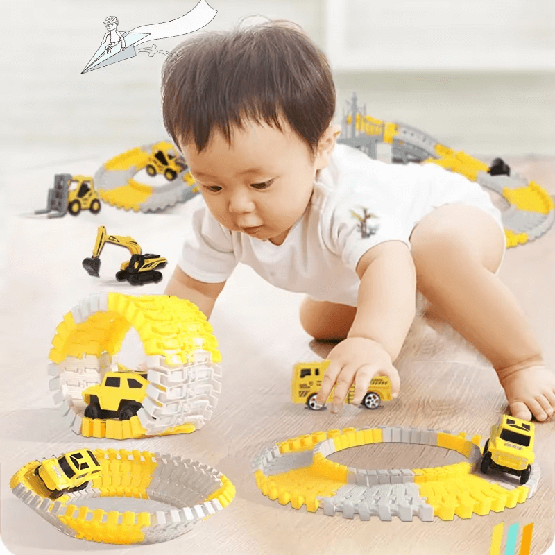 Insinöörien autotie – Rakennettava kilparata mini-insinöörien autoilla lapsille