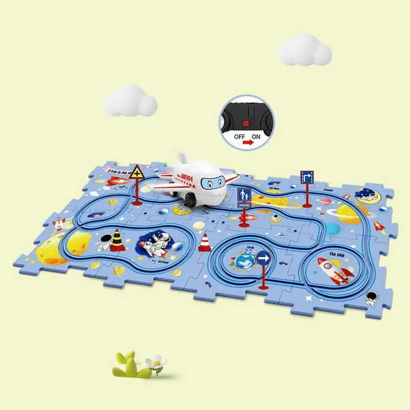 Rautatiepuzzle-lelusetti – tee-se-itse-paketti, joka kehittää lasten motorisia taitoja ja luovuutta