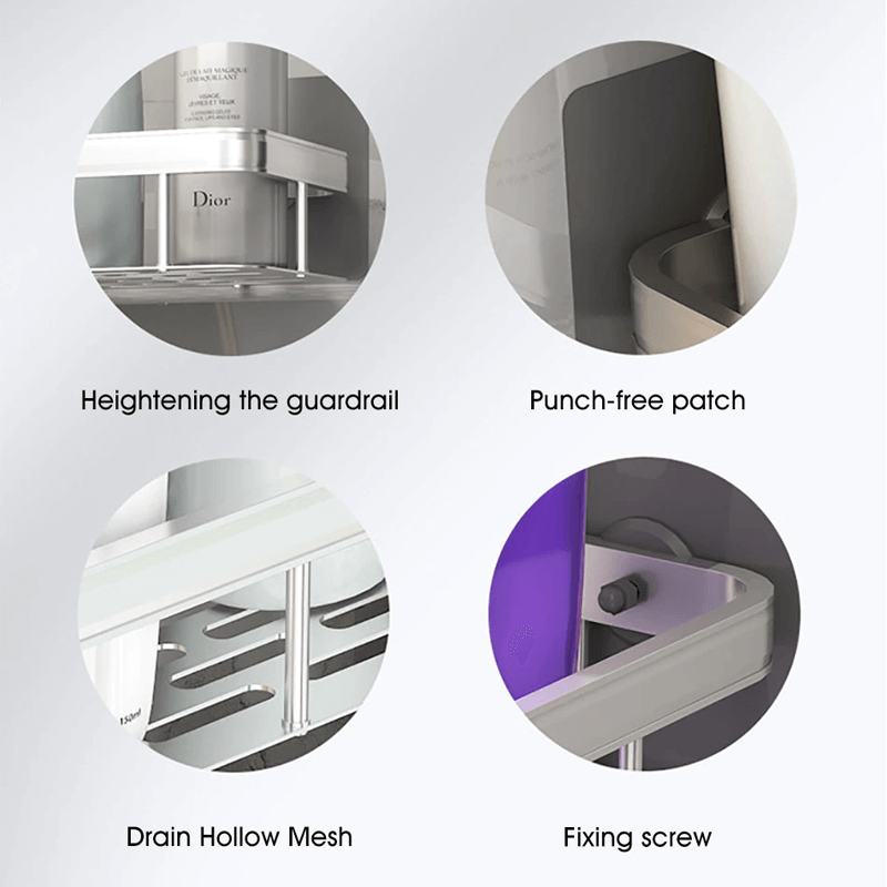 Seinään Asennettava Säilytyshylly - Ulosvedettävä Kulmahylly Kylpyhuoneeseen