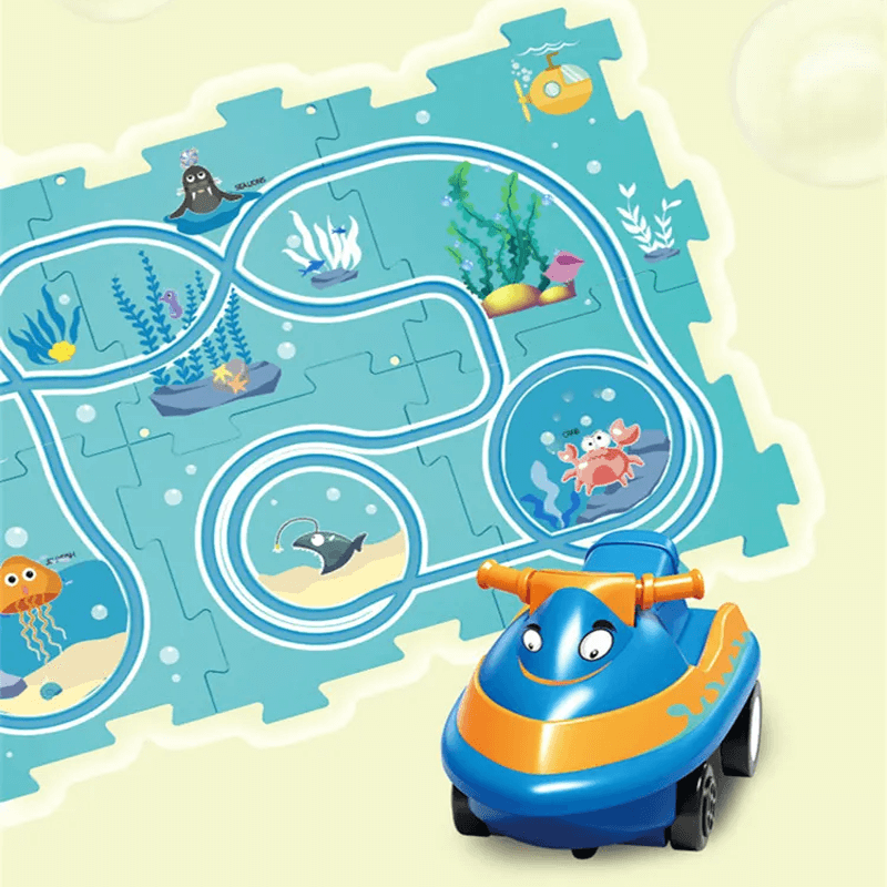 Rautatiepuzzle-lelusetti – tee-se-itse-paketti, joka kehittää lasten motorisia taitoja ja luovuutta