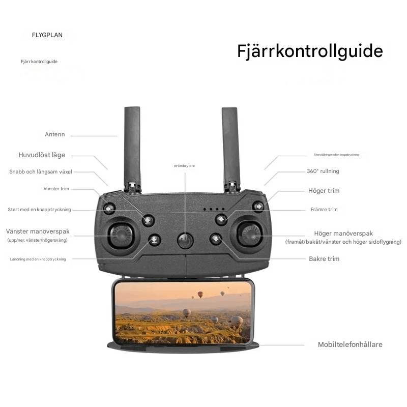 Mini-kauko-ohjattava drone 4K-kameralla – taitettava ja vakaa lento