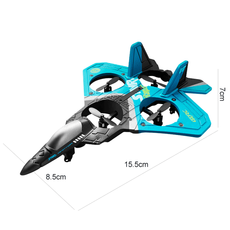 RC Fighter Plane kestävästä EPP-vaahdosta LED-valoilla | Kauko-ohjattava lentokone 2.4GHz aloittelijoille ja lapsille - Mallilento 360° silmukalla ja pitkällä lentoajalla