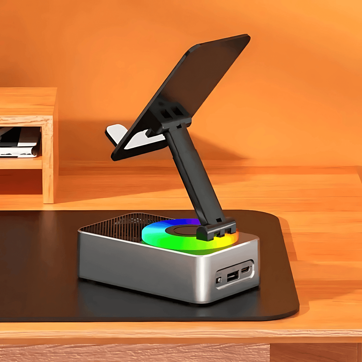 EchoStand – 5-in-1 langaton Bluetooth-kaiutin, matkapuhelinteline ja virtapankki matkoille, kotiin ja juhliin