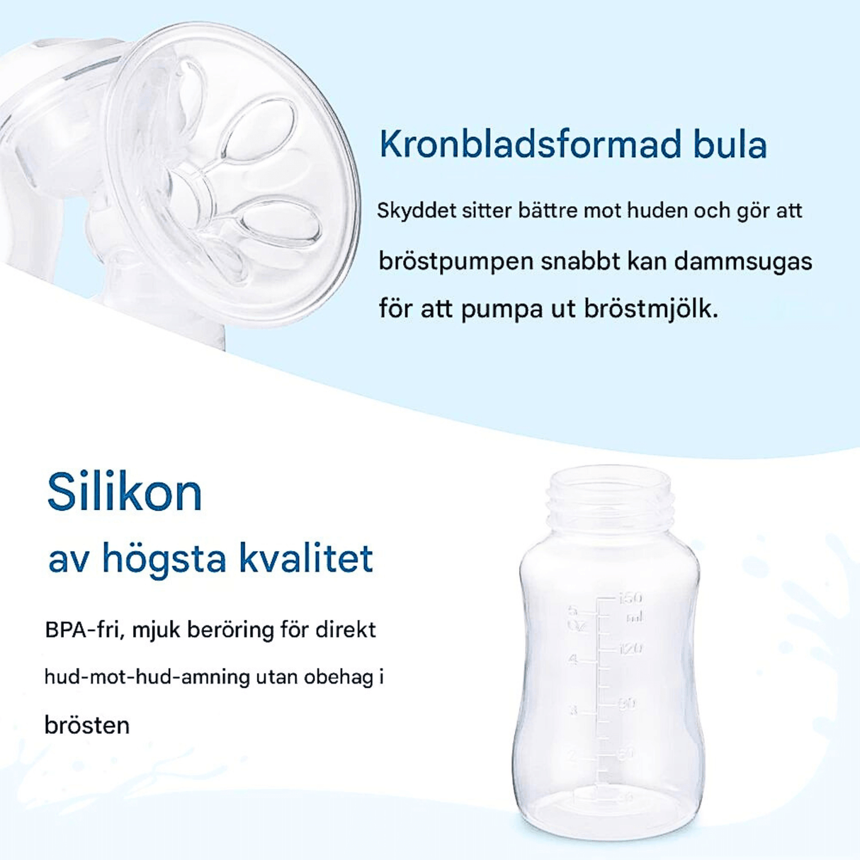 LactiMate – Manuaalinen rintapumppu BPA-vapaasta silikonista, ergonomisella kahvalla ja hiljaisella käynnin