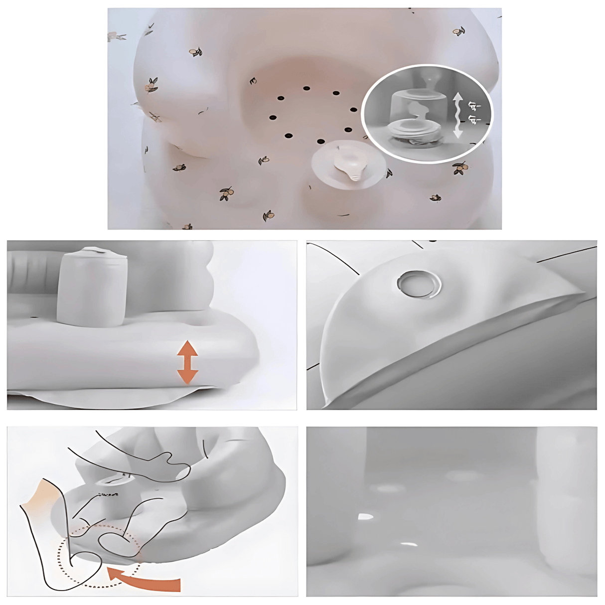 BabyNest – Ilmatäytteinen PVC-vauvatuoli ruokailua, kylpemistä ja leikkimistä varten