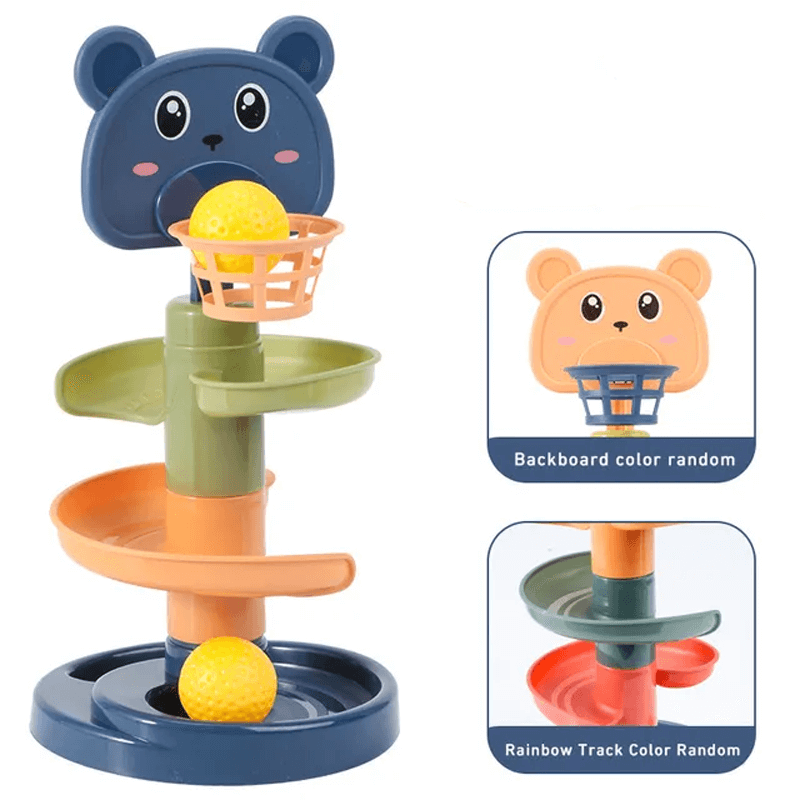 Montessori Ball Slide for Children | Opetuspakkaus, jossa on värilliset renkaat - Sensory Play & Early Development 3m+