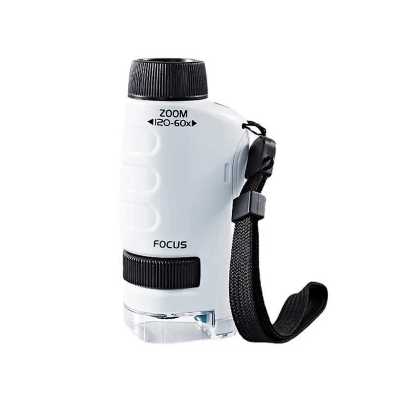 Kannettava lastenmikroskooppi Lelu – Suurennus 60X-120X, LED-valolla