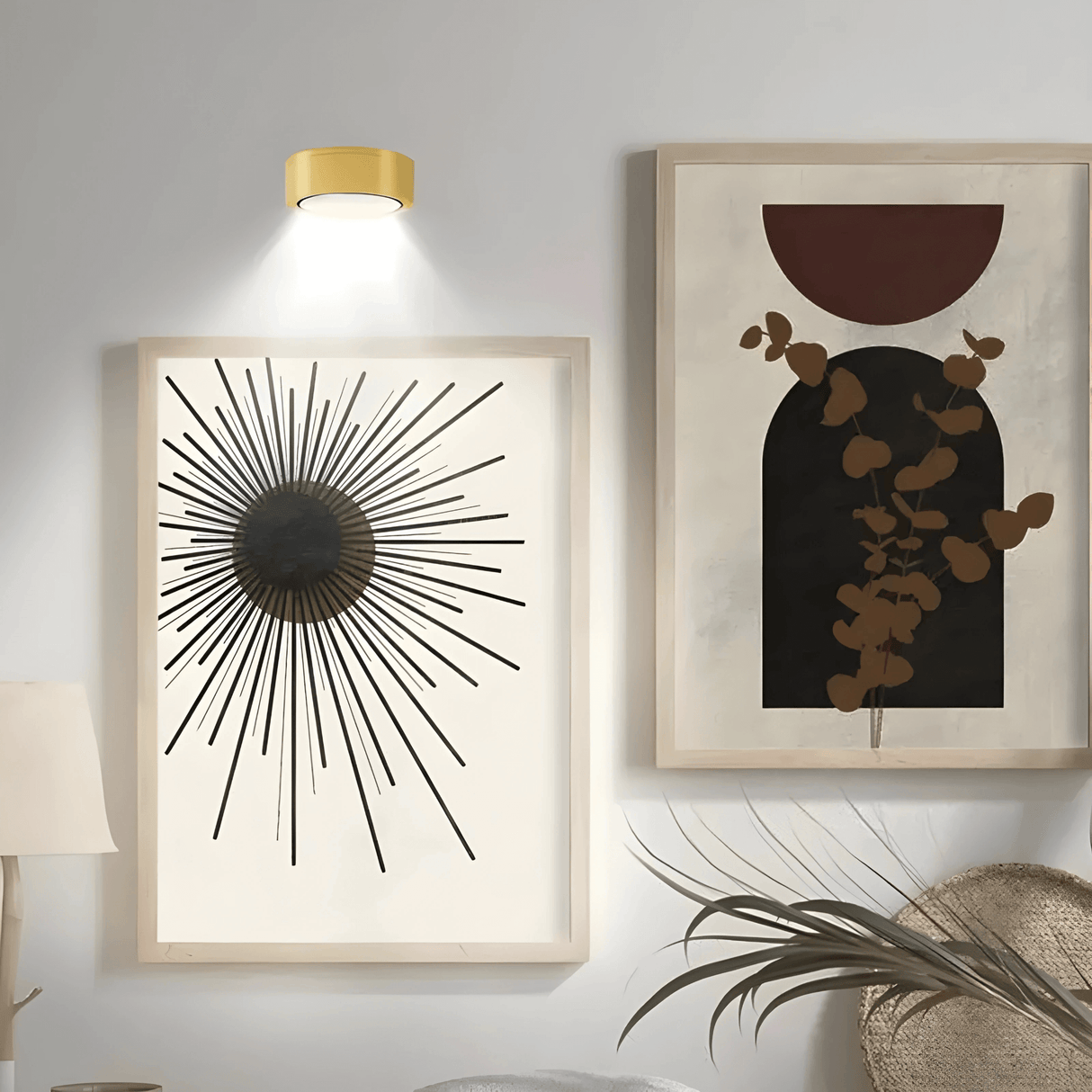 LINA – 2-pack LED-seinävalaisimet mustana ja kultaisena, 13 värivaihtoehtoa, magneettikiinnitys ja kaukosäädin