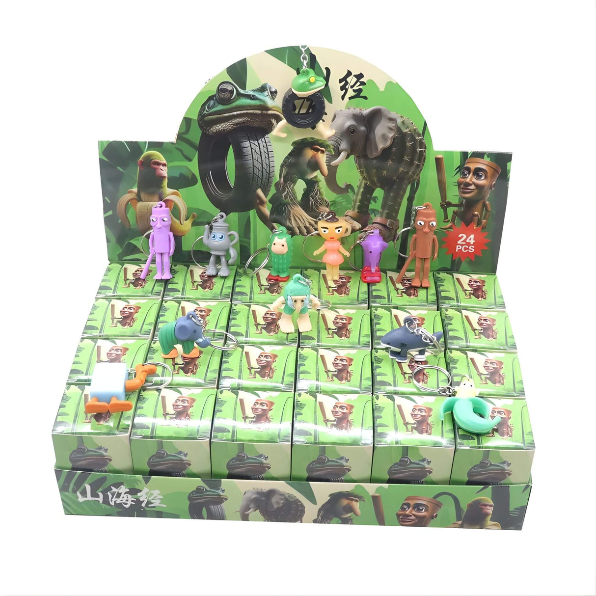 BlinkBox – 24 st Italienska Mindrot Blind Box-figurer & Nyckelringar i Mystery Samlarset