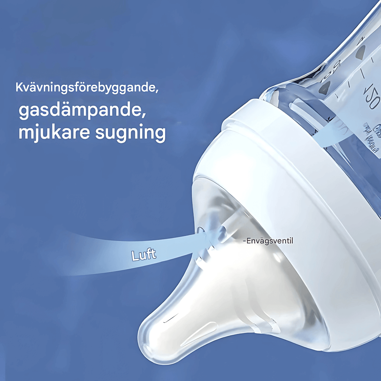 BabyFlow – Anti-Kolik-lasipullo pehmeällä silikonituttilla ja säädettävällä virtauksella