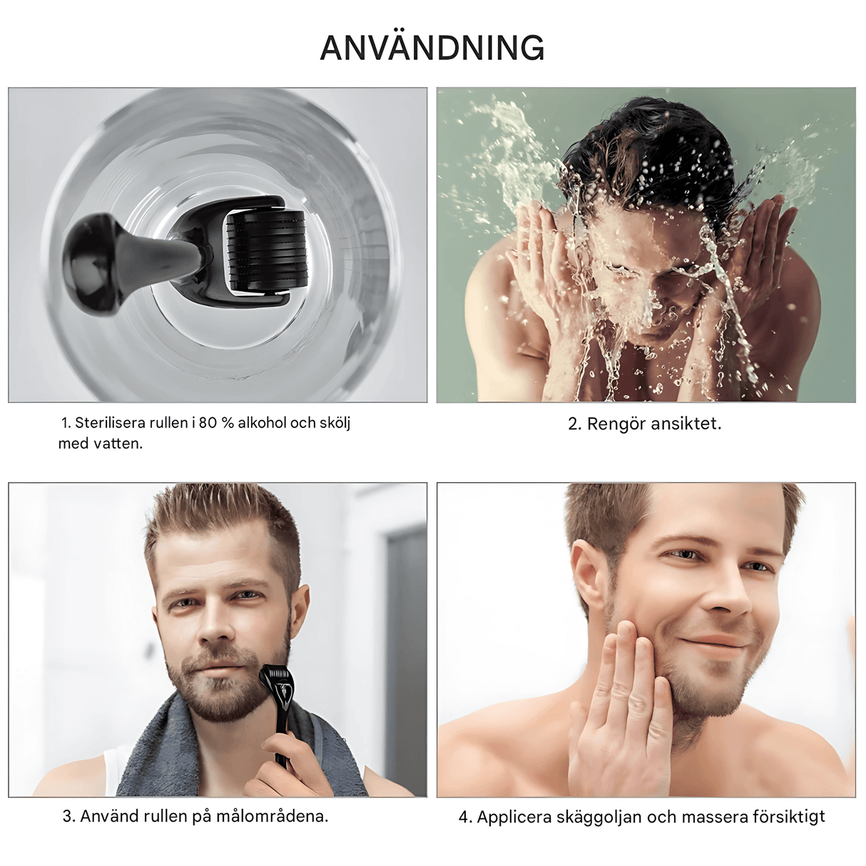 BeardPeak – Partahoitopakkaus, jossa öljy, balsami, mikroneulakela ja kampa hyvin hoidetulle partalle