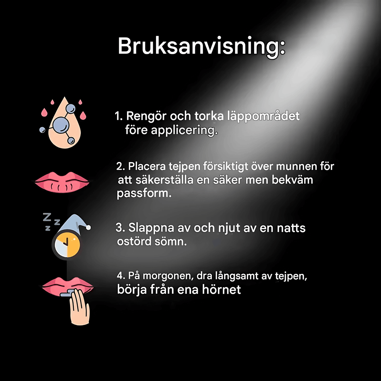 SilentSeal – Ihoystävällinen teippi snorkkauksen ja hampaiden narskuttelun estämiseen unen ja levon aikana