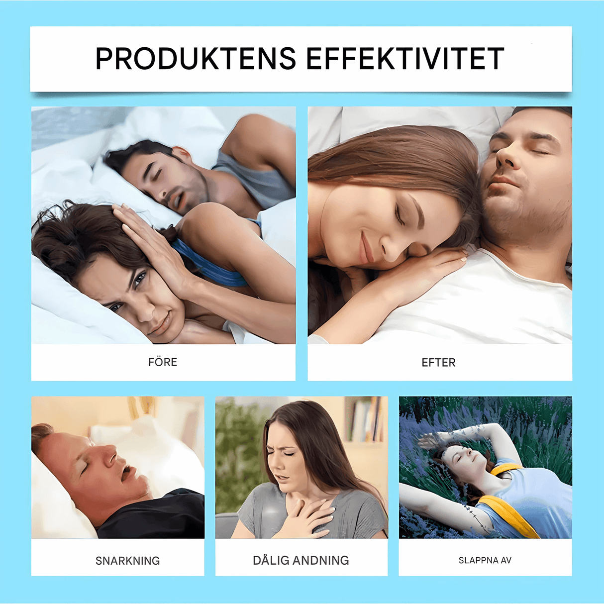 AirNite – Anti-Snarkningskit mustana tai valkoisena, nenäklipsi ja hengitystablettit parempaan nenän hengitykseen