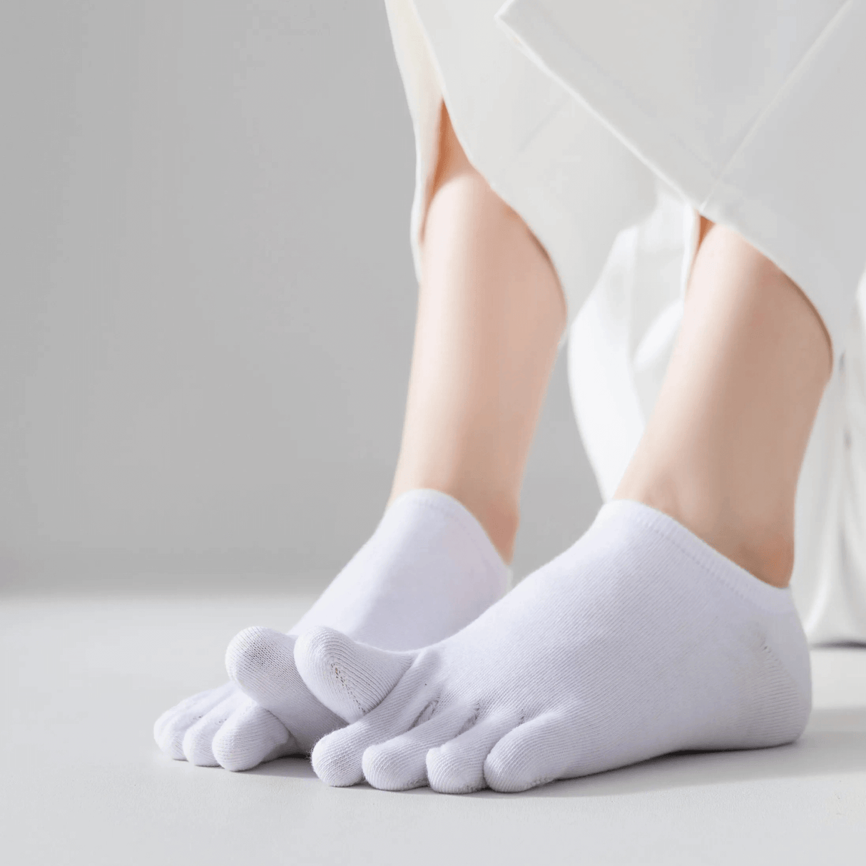 FlexiToe – 5 Par Halkfria Yoga- och Pilatesstrumpor med Fem Tår & Bekväm Passform för Dans och Träning
