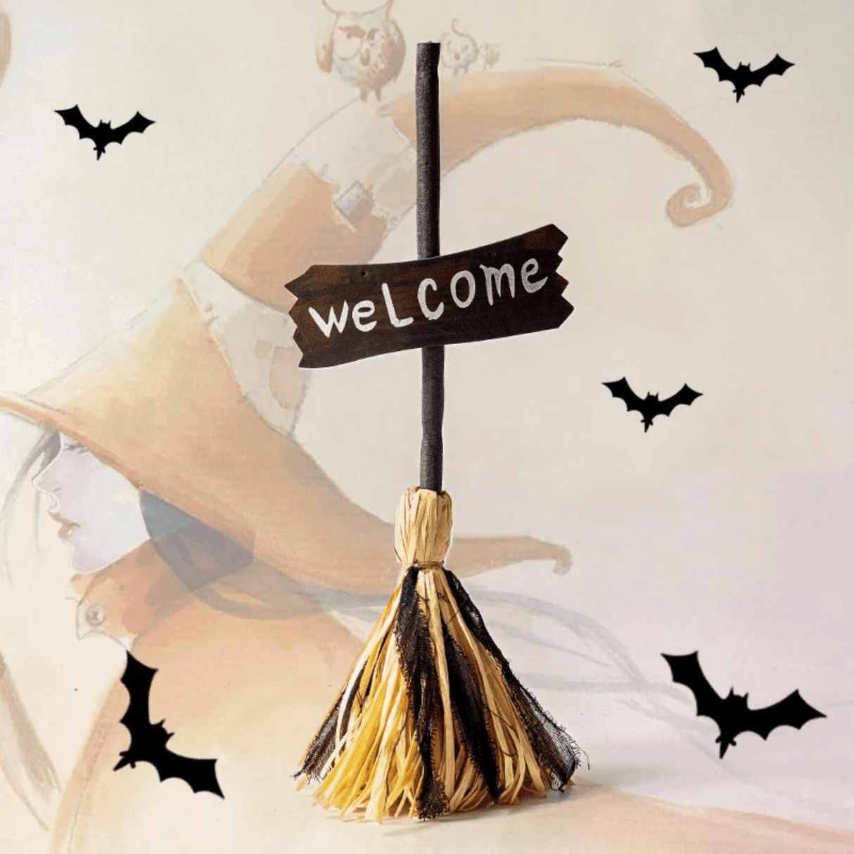 WitchGlide – Animoitu noitakoru Halloween-koriste äänellä ja LED-valolla