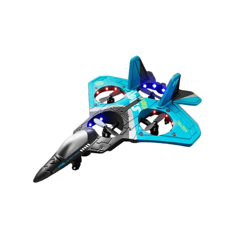 RC Fighter Plane kestävästä EPP-vaahdosta LED-valoilla | Kauko-ohjattava lentokone 2.4GHz aloittelijoille ja lapsille - Mallilento 360° silmukalla ja pitkällä lentoajalla