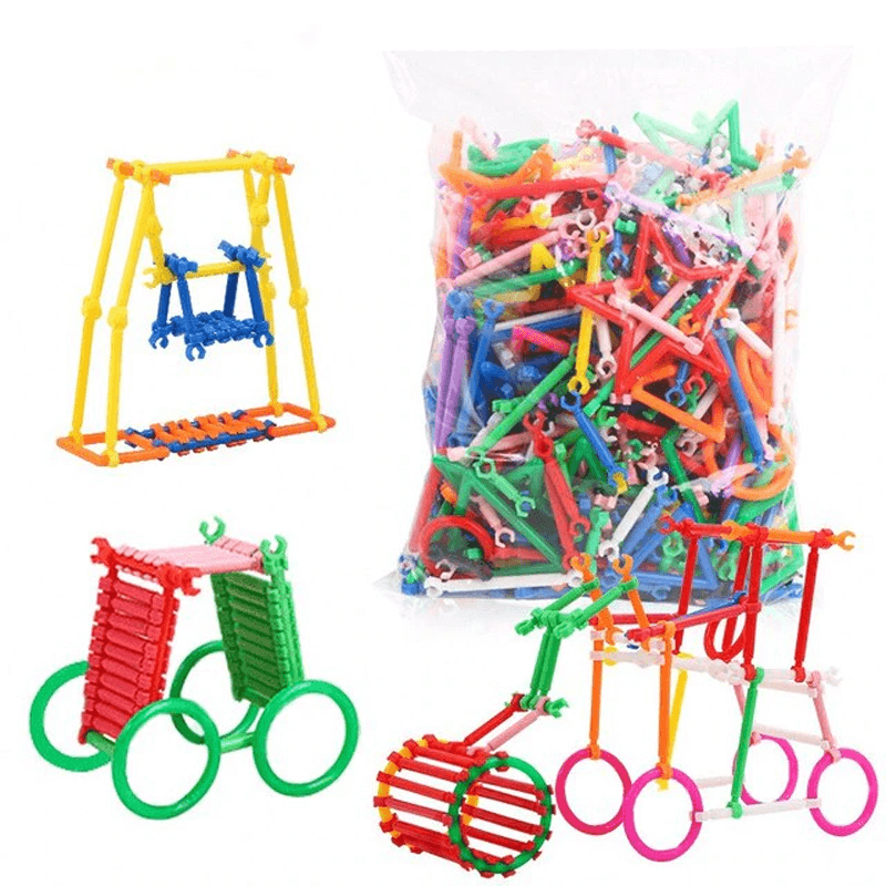 280 kpl älykkäitä palapelejä - Rakennuspalikoita lapsille, 3D-palapelit ja opettavainen rakennussarja, luova yhdistämis- ja rakennussarja