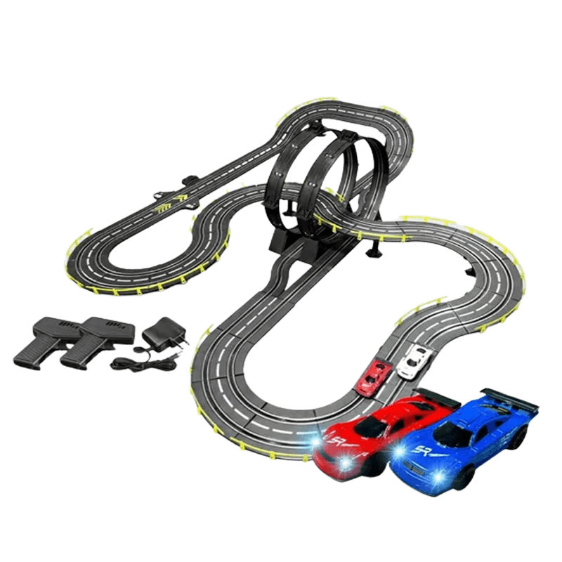 Suuri RC-autorata lapsille – Track Racing -lelu, jossa on kaksinkertainen kilpailu ja helppo asennus
