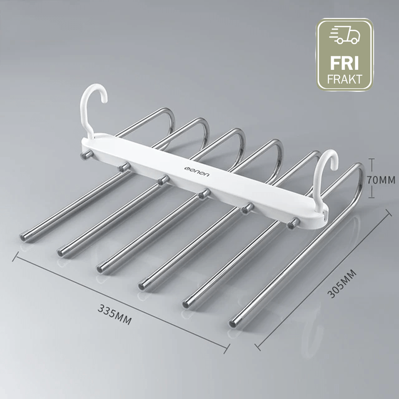 6-in-1 ruostumattomasta teräksestä valmistettu kokoontaitettava housuteline | Monikäyttöinen takin ripustin vaatekaappiin ja matkustamiseen - Säästä tilaa säädettävillä laakereilla