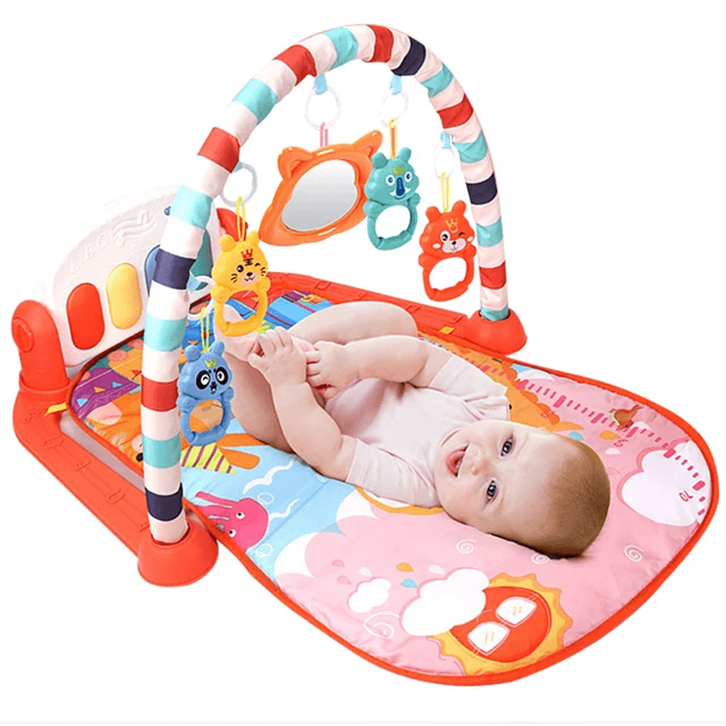 Baby Playmat with Music & Toys | 3-in-1 Activity Gym vastasyntyneille ja vauvoille - Pehmeä, kannettava ja kehittävä leikki 0-18 kuukautta