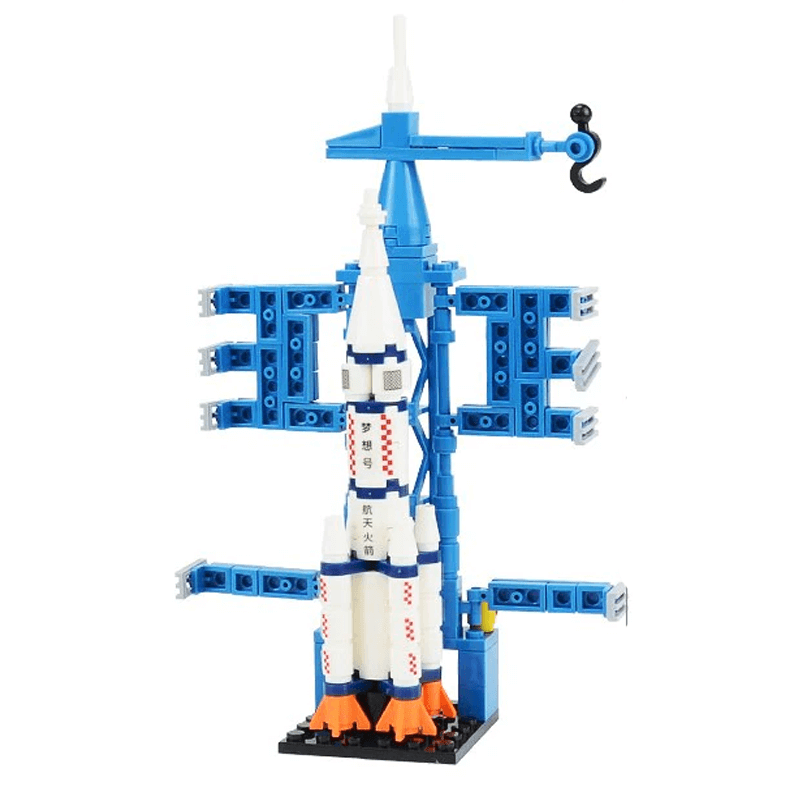 AstroPlay - Avaruusrakettisarja, Jossa on Astronauttihahmo ja Laukaisualustan Palikka Lapsille