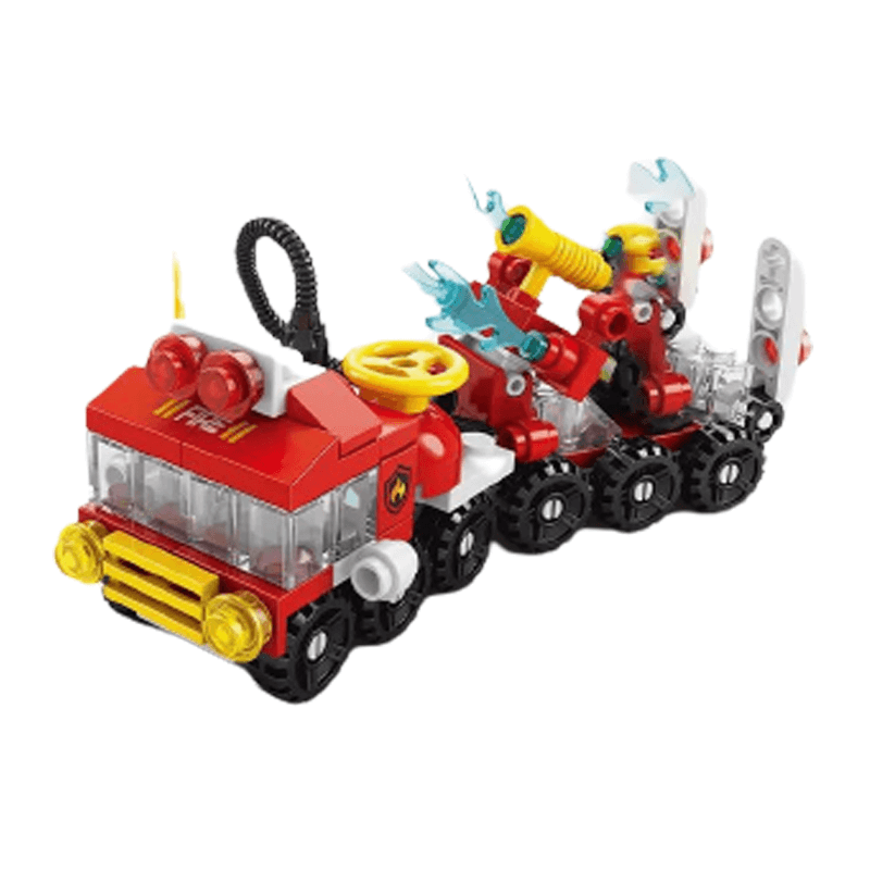 Älykkyyttä kehittävät 6-in-1-rakennuspalikat – paloauto, poliisiauto ja insinööriauto