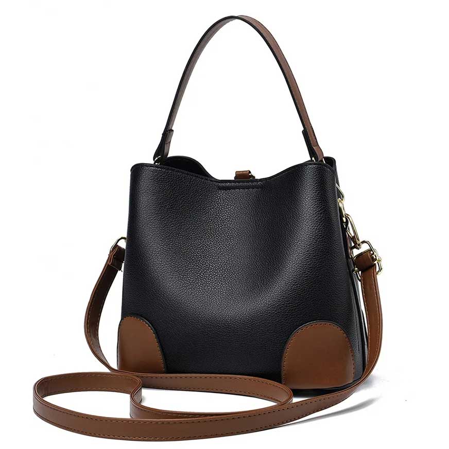 Modeva - Suunnittelija Innoittamana Vintage Nahka Käsilaukku Ämpäri ja Olkahihnalla