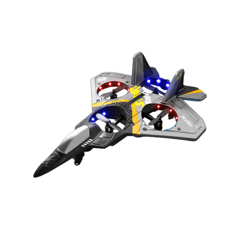 RC Fighter Plane kestävästä EPP-vaahdosta LED-valoilla | Kauko-ohjattava lentokone 2.4GHz aloittelijoille ja lapsille - Mallilento 360° silmukalla ja pitkällä lentoajalla