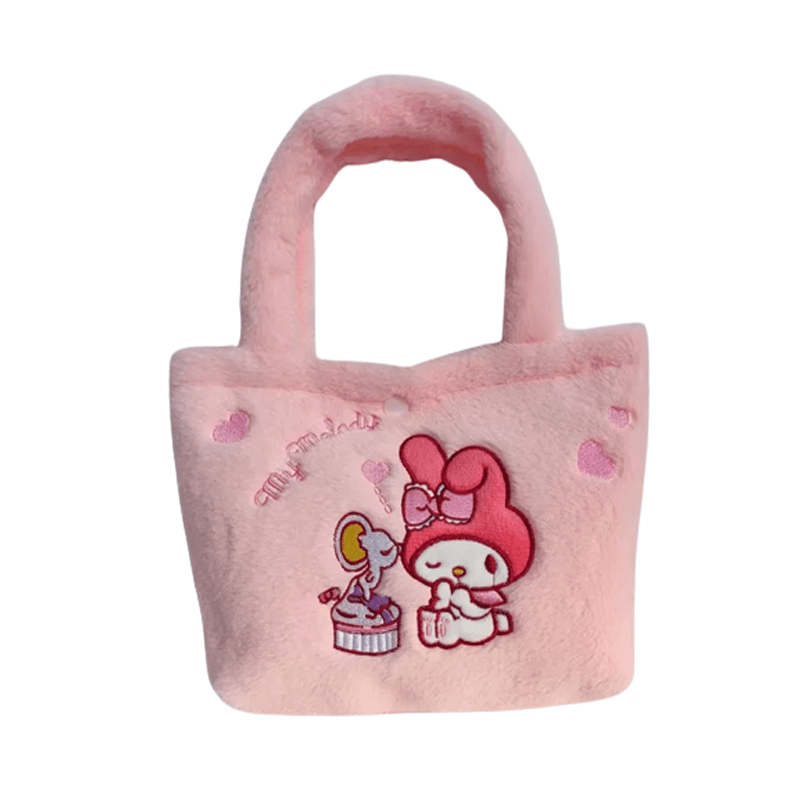 Sanrio Pluche-laukku – Ihastuttava käsilaukku, jossa Cinnamoroll, Melody ja Kuromi