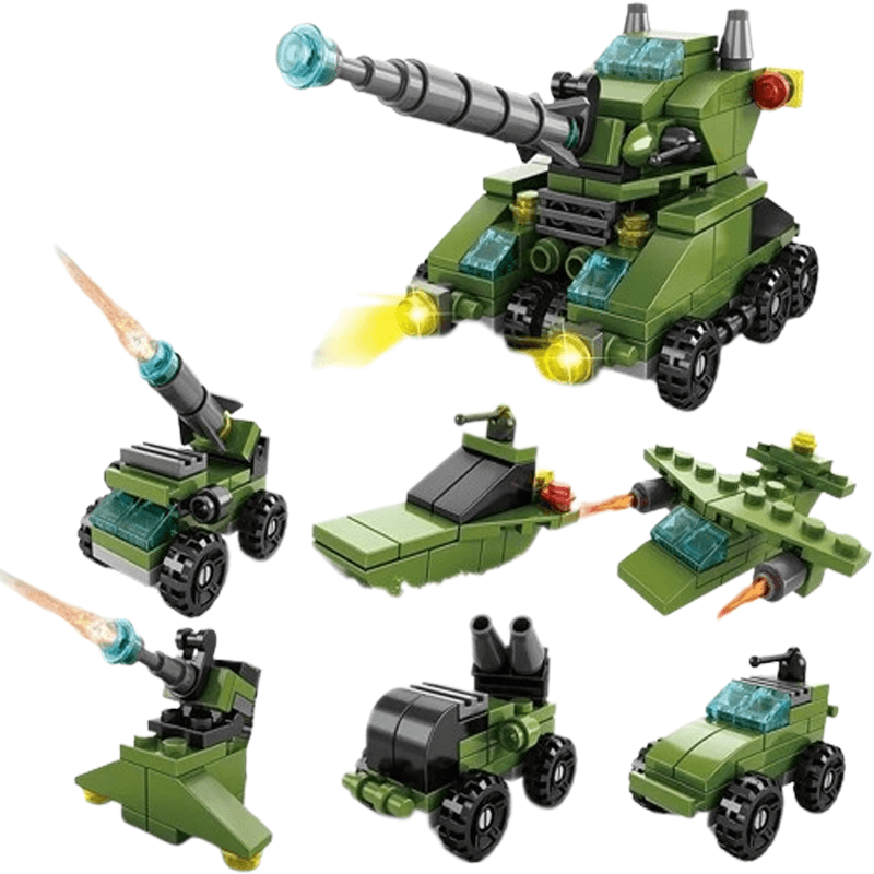 6-in-1 rakennuspalikoiden ajoneuvosarja lapsille | Paloauto, säiliö ja helikopteri - STEM-lelu luovaan leikkiin ja oppimiseen (6-10 vuotta)