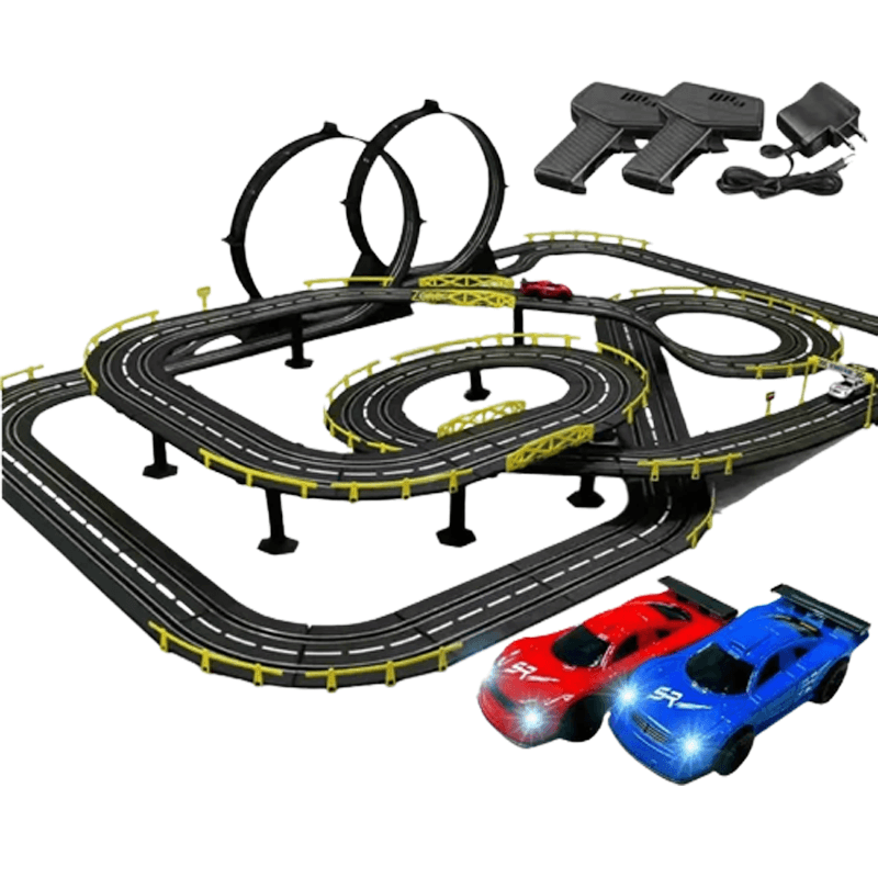 Suuri RC-autorata lapsille – Track Racing -lelu, jossa on kaksinkertainen kilpailu ja helppo asennus
