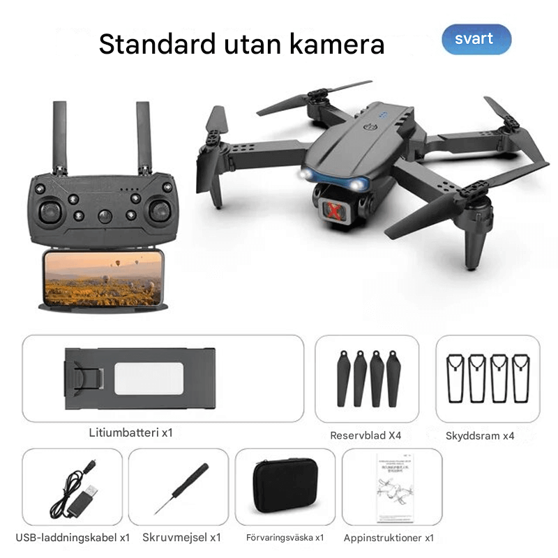 Mini-kauko-ohjattava drone 4K-kameralla – taitettava ja vakaa lento