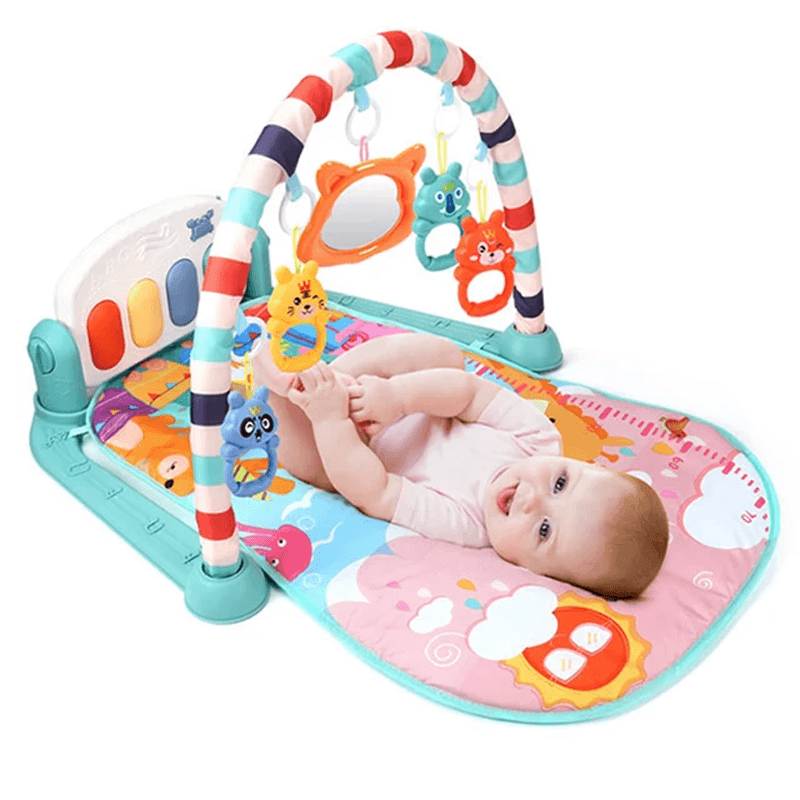 Baby Playmat with Music & Toys | 3-in-1 Activity Gym vastasyntyneille ja vauvoille - Pehmeä, kannettava ja kehittävä leikki 0-18 kuukautta