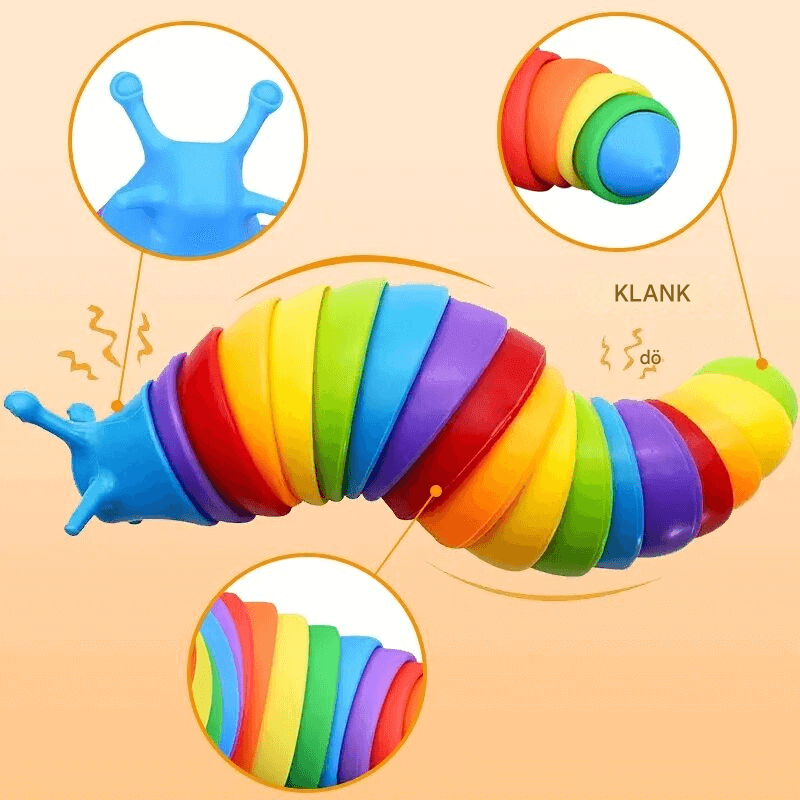 3D Värikkää Snail Anti-Stress Toy – Luova ja rentouttava aktiviteetti