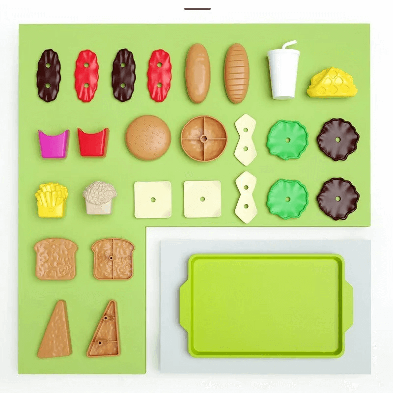 Mini Pretend Food Set – Realistinen hampurilaislautanen lasten roolileikkeihin
